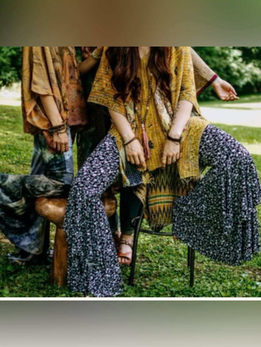 KANTHA BAE Blue Floral Ruffle Flare Pants Cotton various sizes